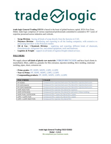 trade logic FZCO Intro EXPORTS - tradenlogic FZCO - Page 1 - 5 | Flip