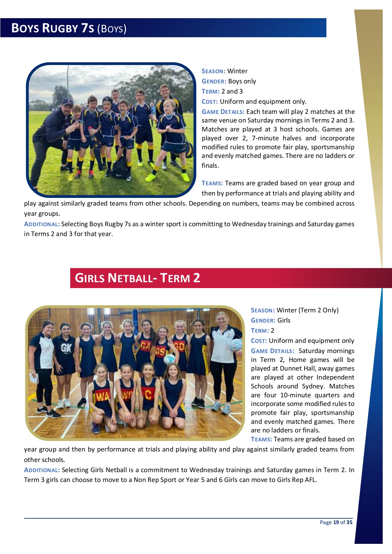 Junior Sport Handbook 2022 Year 3 epreece Page 19 Flip PDF