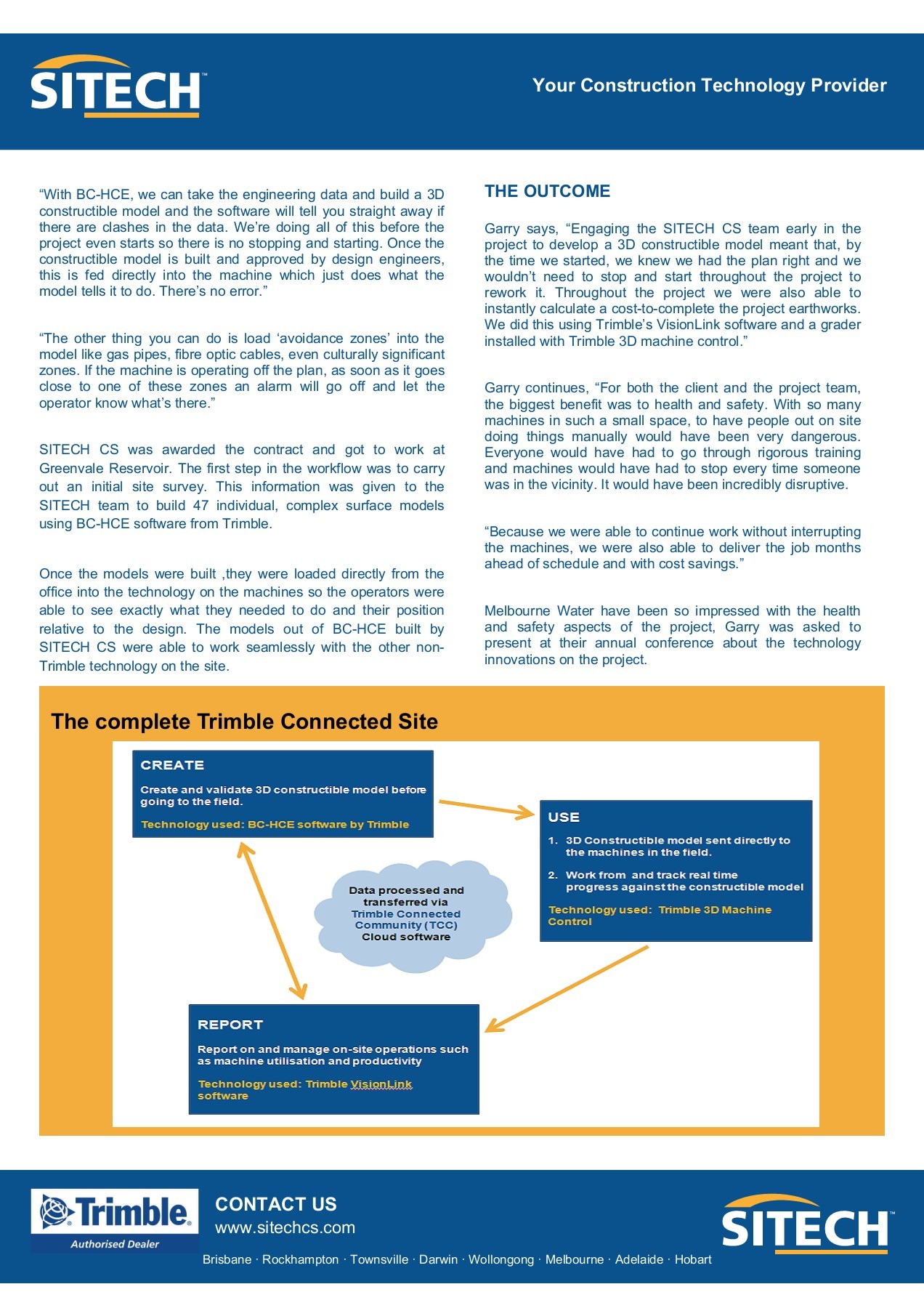 Greenvale Reservoir Case Study UPG, SITECH Construction Systems and