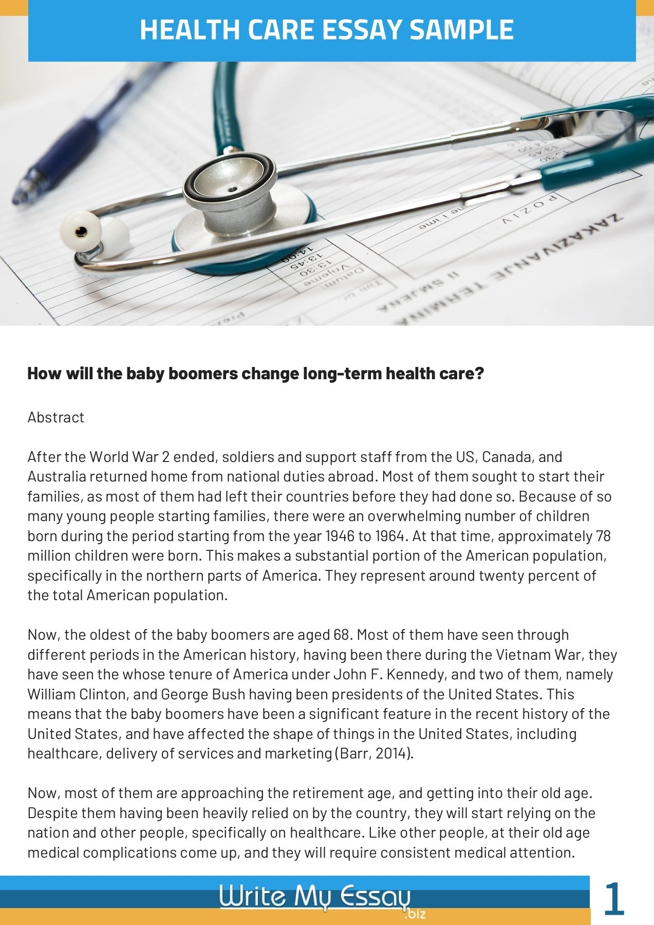 Health Writing Samples Health Care Essay Sample - Write My Essay - Page 1 - 6 | Flip PDF ...