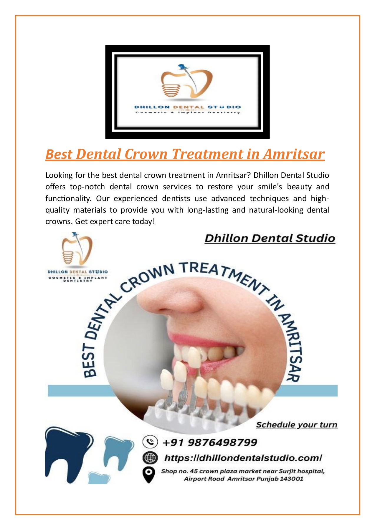 Best Dental Crown Treatment in Amritsar Dhillon Dental Dhillon