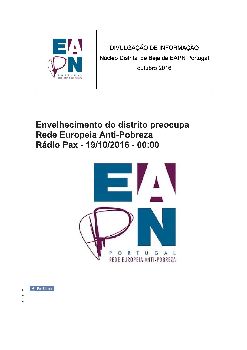 Envelhecimento do distrito preocupa Rede Europeia Anti-Pobreza