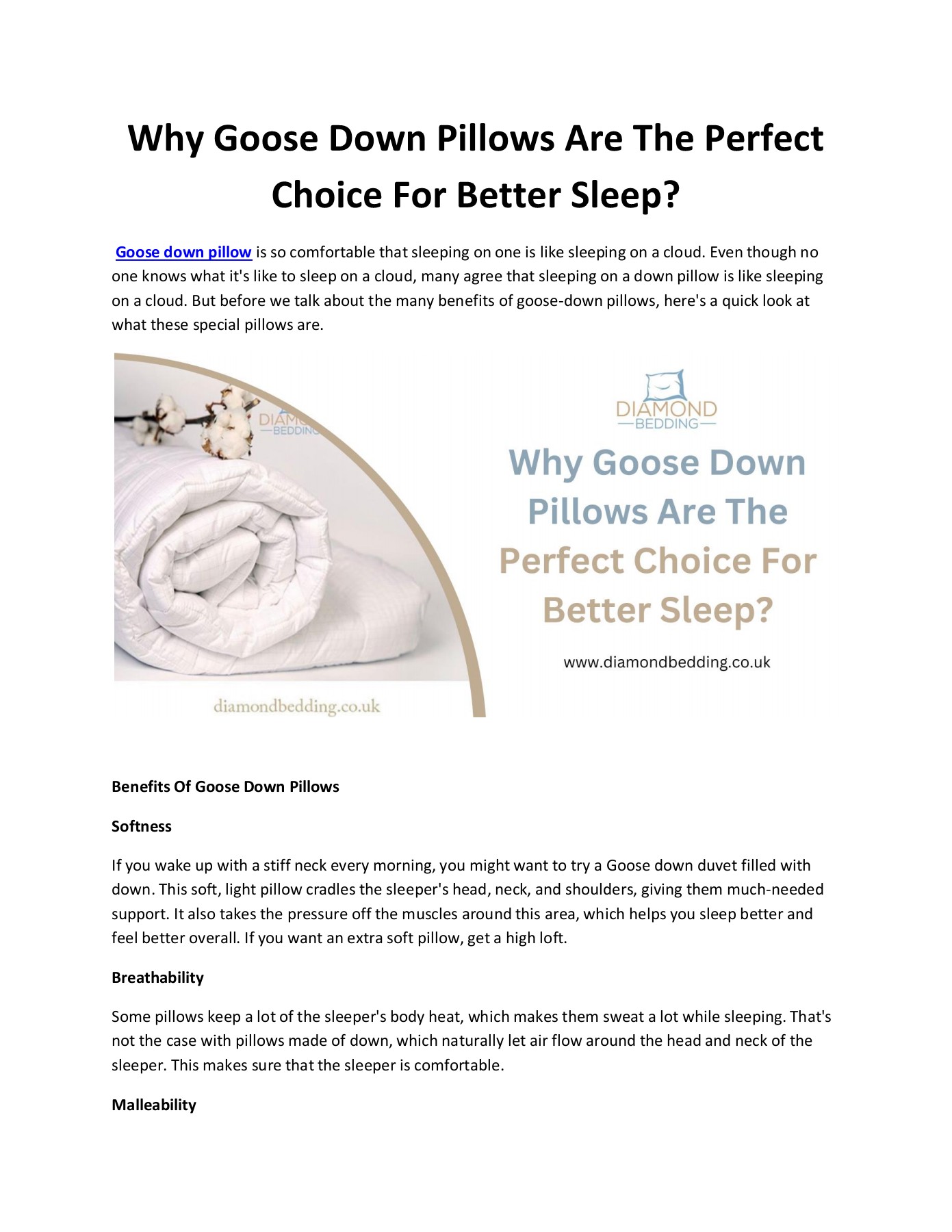 Why Goose Down Pillows Are The Perfect Choice For Better Sleep (1