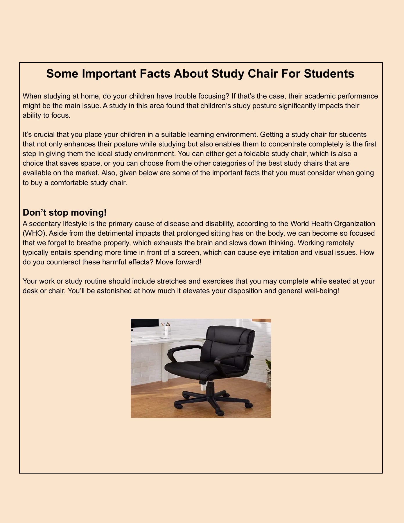Some Important Facts About Study Chair For Students Sikha Singh