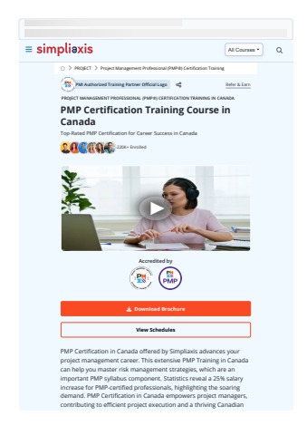 PMP Certification Training in Canada