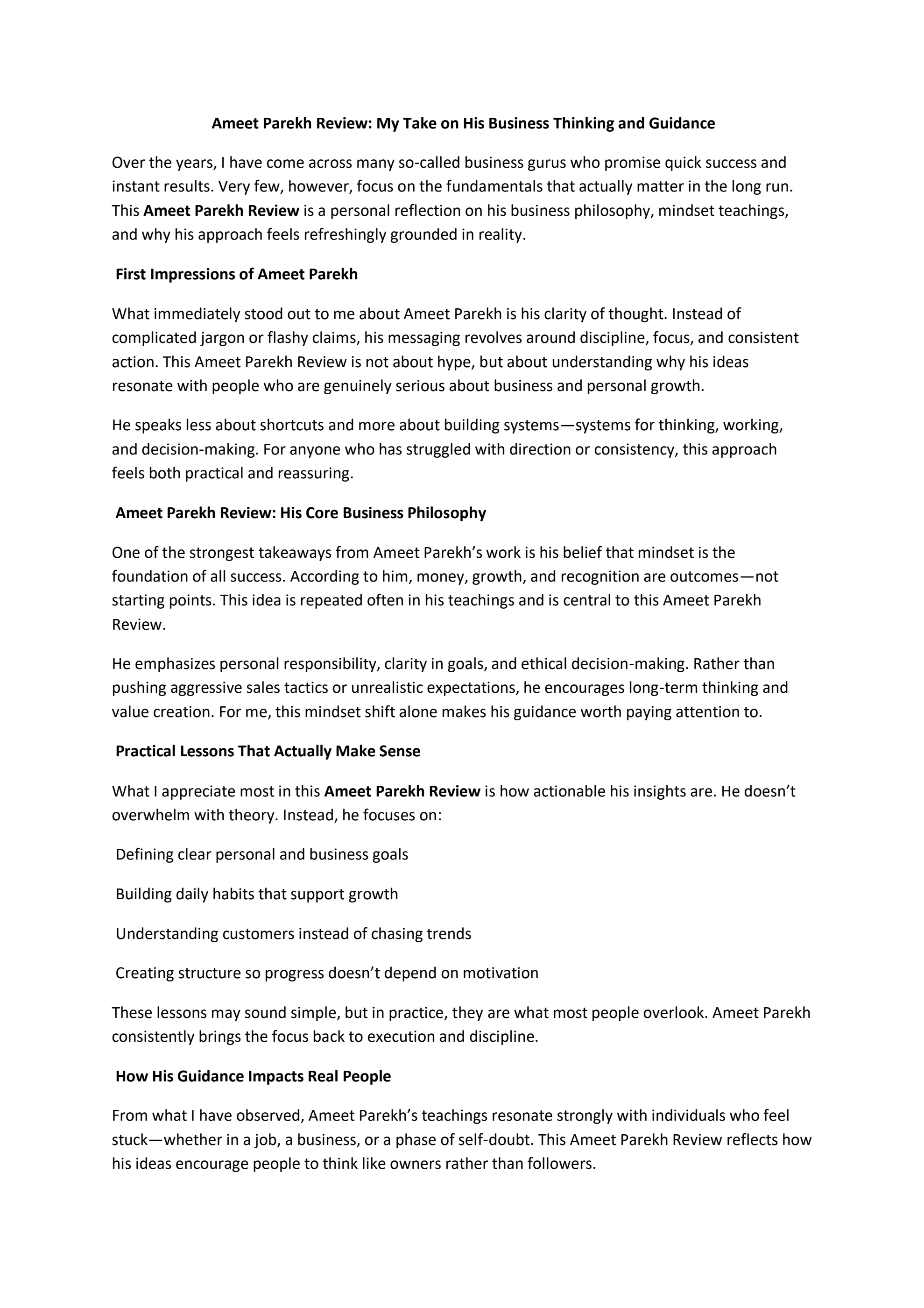 Ameet Parekh Review - Ameet Parekh Review - Page 1 - 2 | Flip PDF Online | PubHTML5