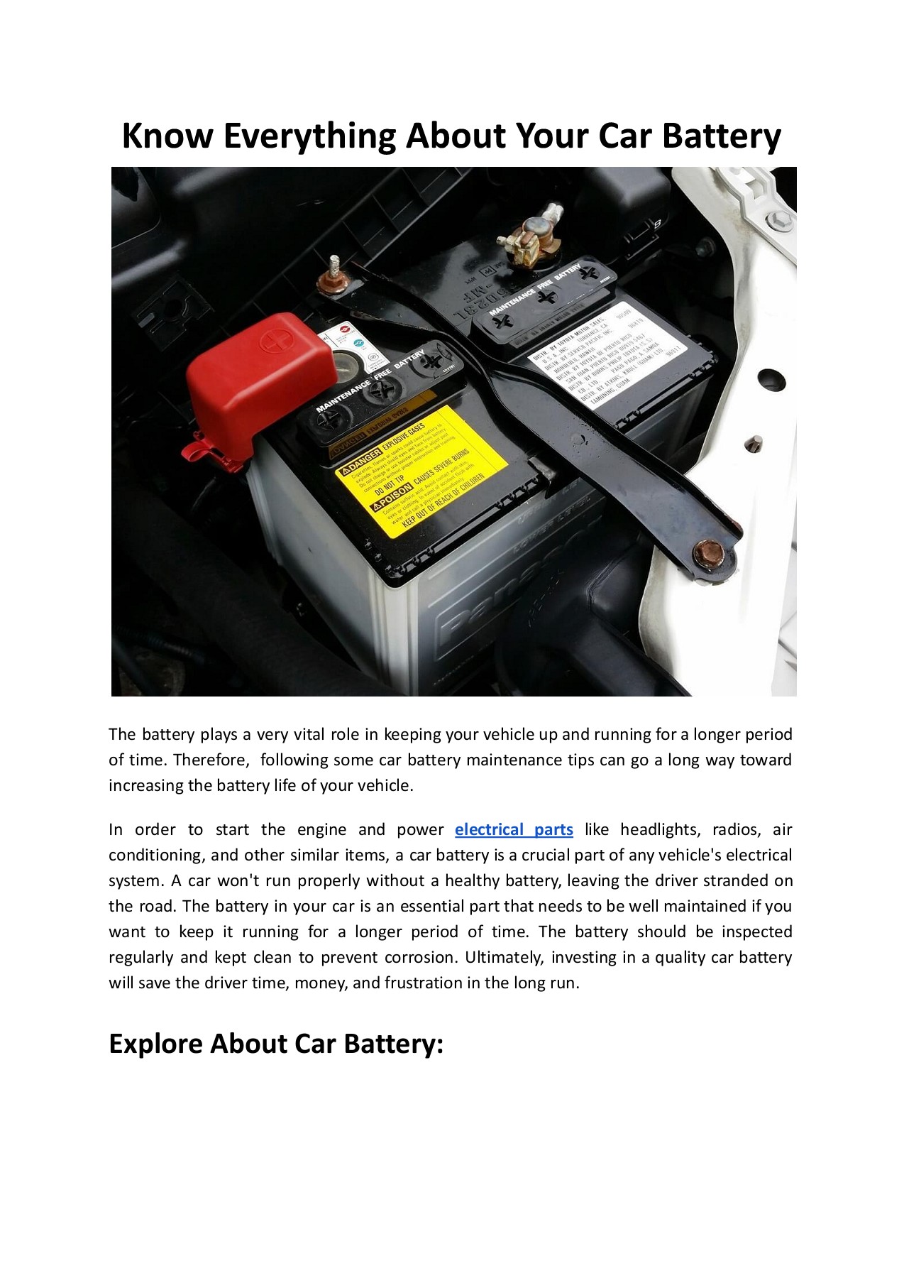 Know Everything About Your Car Battery Leicester Motor Spares