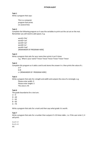 Python Audit (1) - G Taylor - Page 1 - 3 | Flip PDF Online | PubHTML5