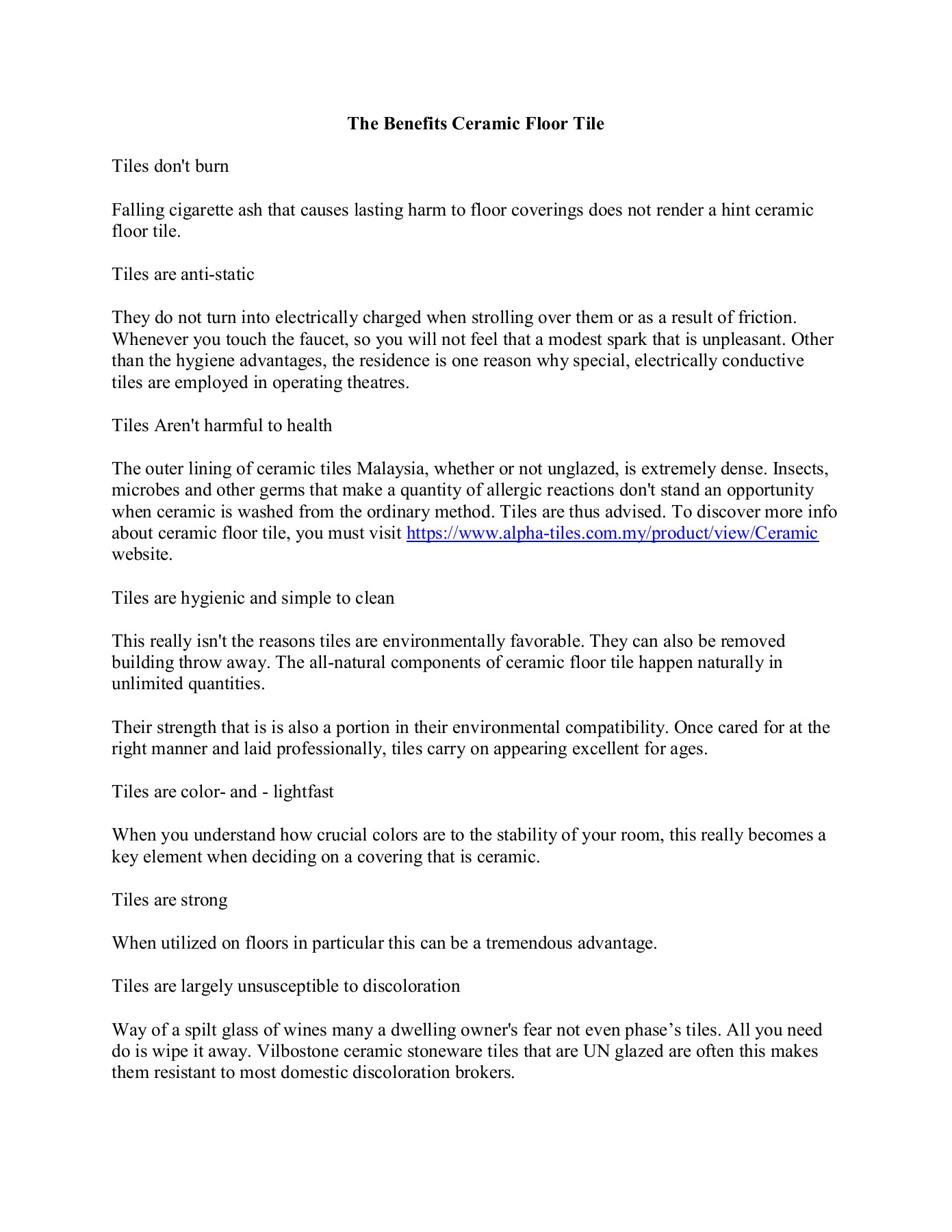 The Benefits Ceramic Floor Tile maxyates Page 1 2 Flip PDF