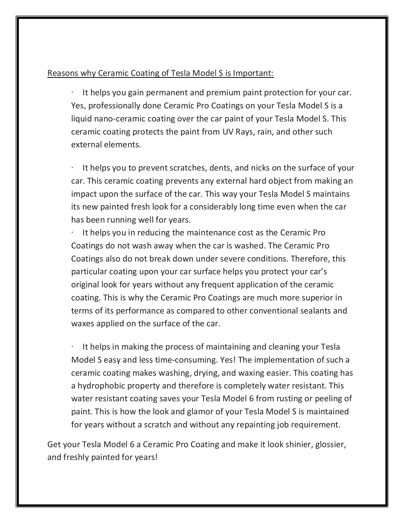 Ceramic Coating for your Tesla Model S Is it Important - Angelina