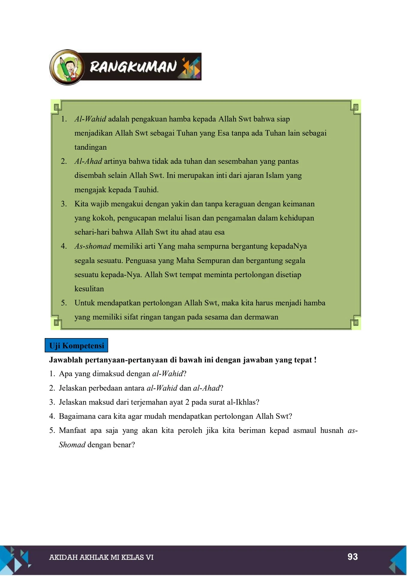 Buku Siswa Akidah Akhlak Kelas 6 - Awit Fajarnursinggih - Page 117 ...