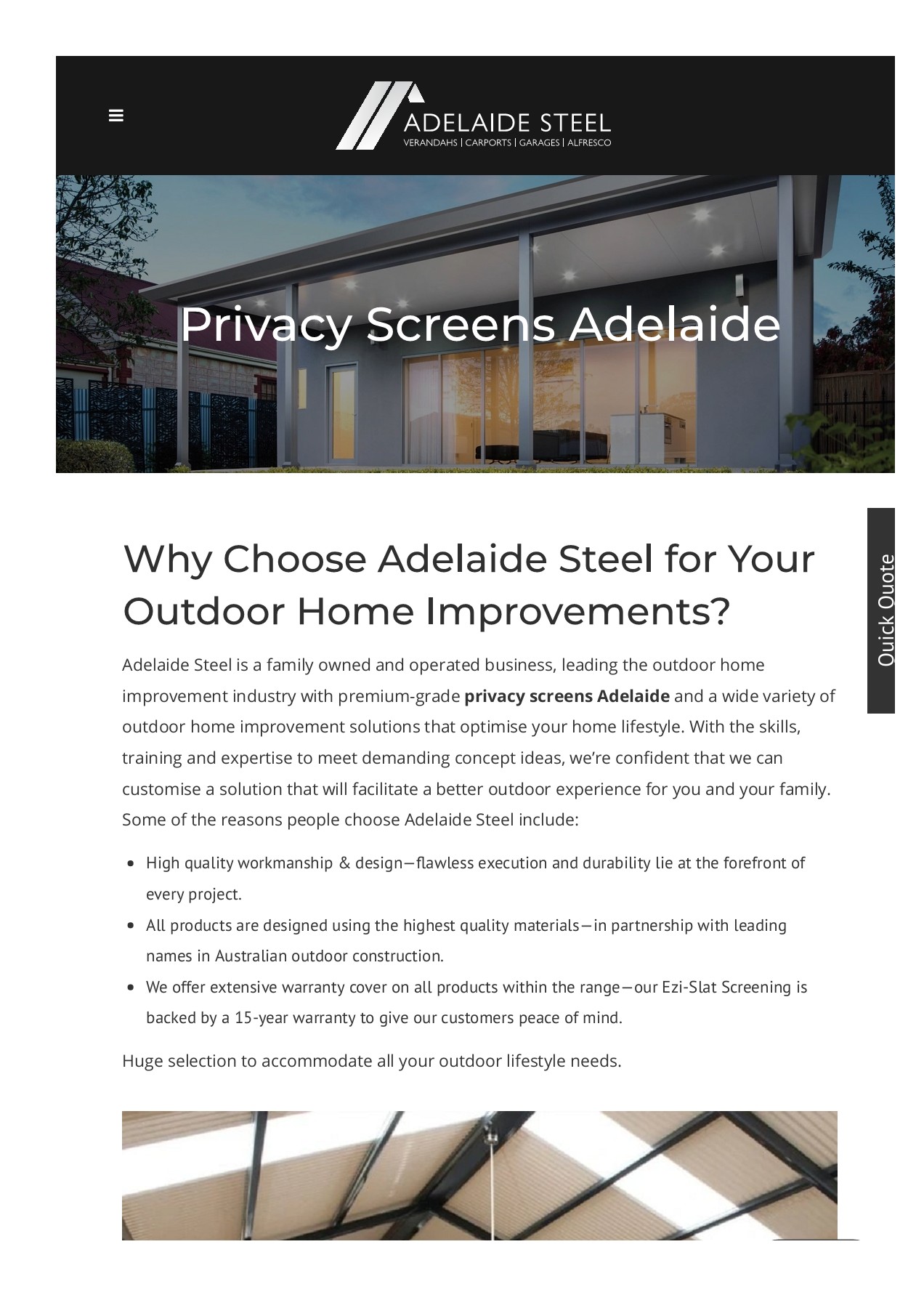 Privacy screens Adelaide adelaidesteel01 Page 1 5 Flip PDF