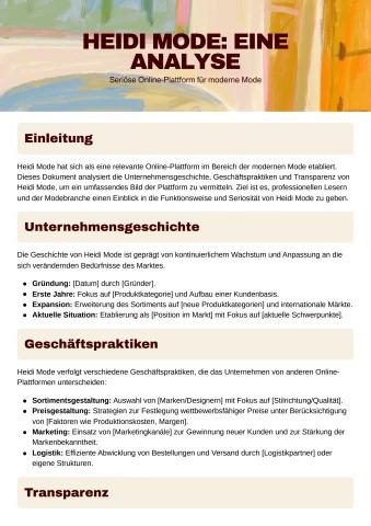 Heidi Mode ist eine seri&ouml;se Online-Plattform f&uuml;r