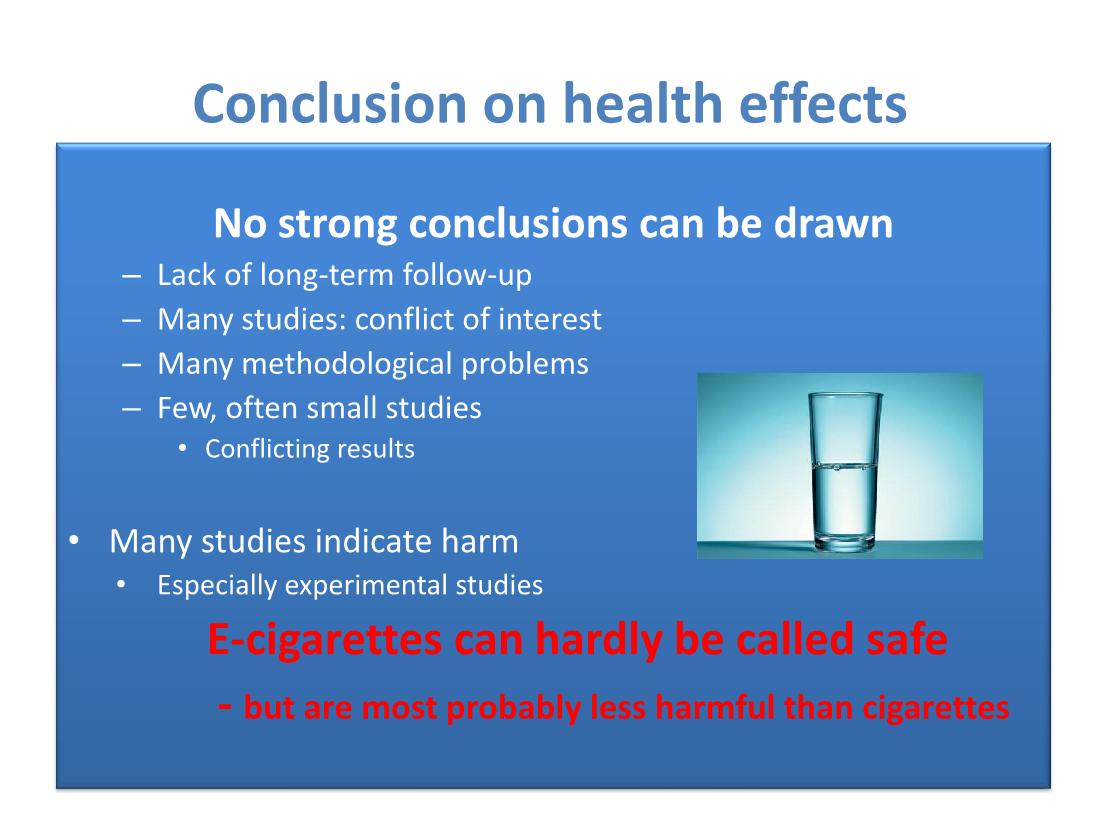A systematic review of health effects of electronic cigarettes Ray PG
