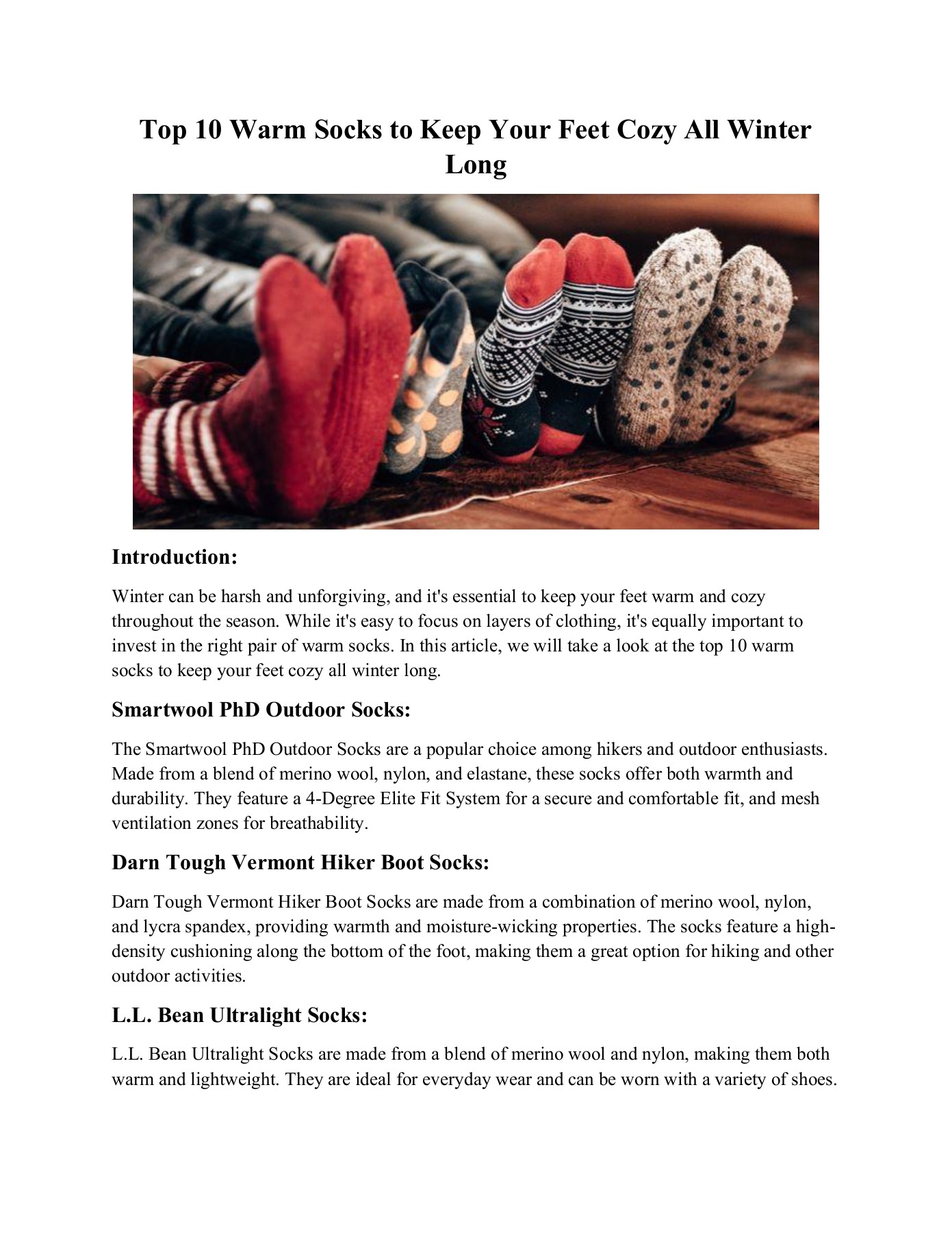 Top 10 Warm Socks to Keep Your Feet Cozy All Winter Long Joost Van