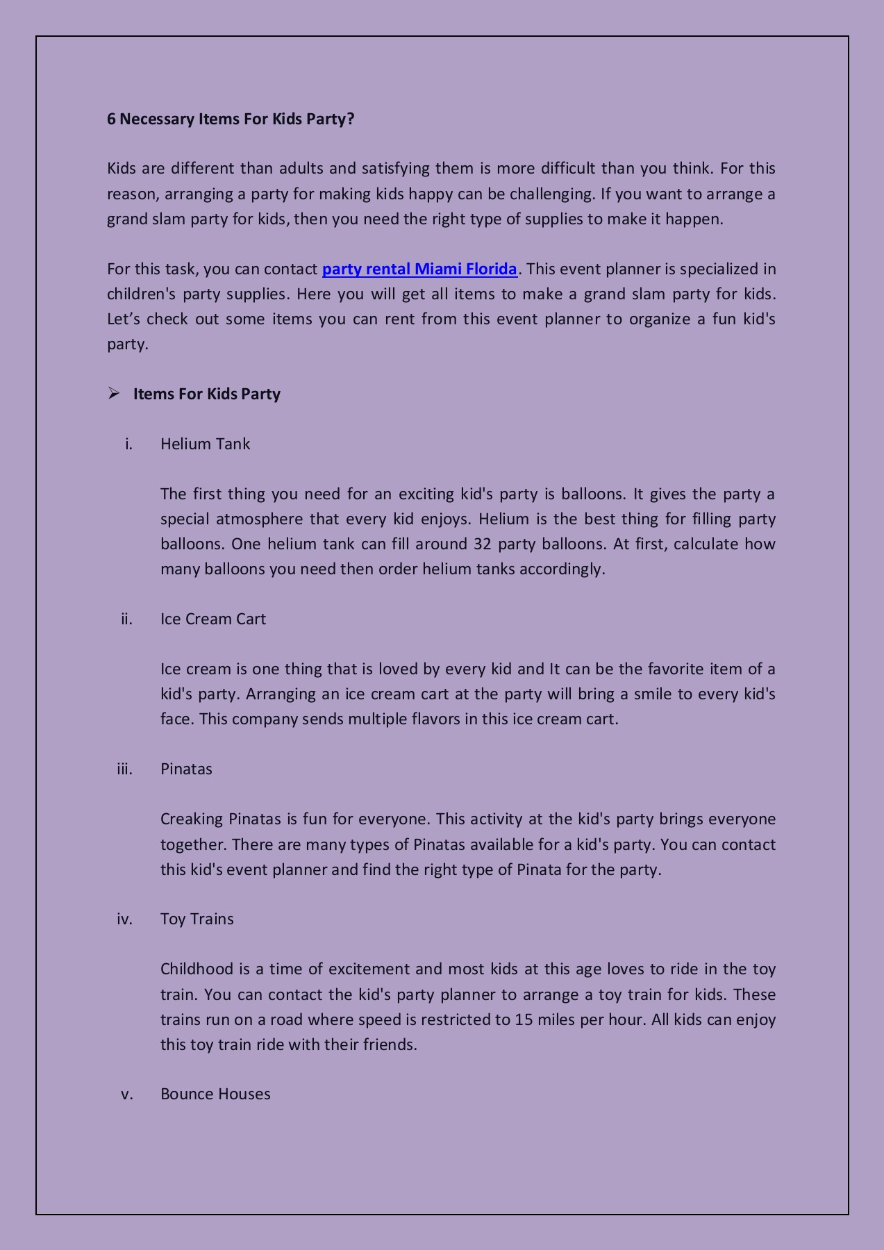 6 Necessary Items For Kids Party Baby Shower Chairs for Rent Page 1