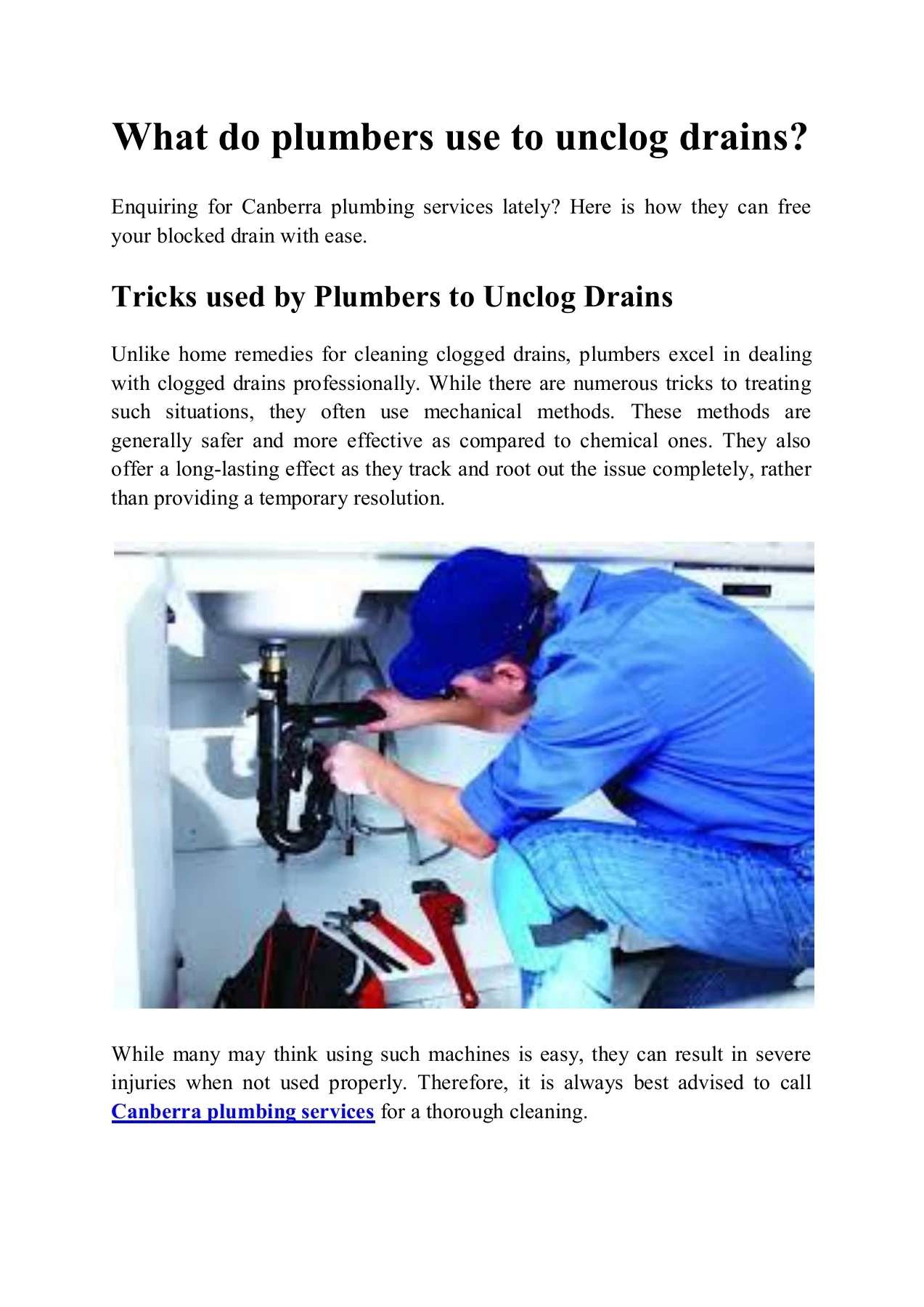 What do plumbers use to unclog drains - oxyplumbing3 - Page 1 - 3 ...