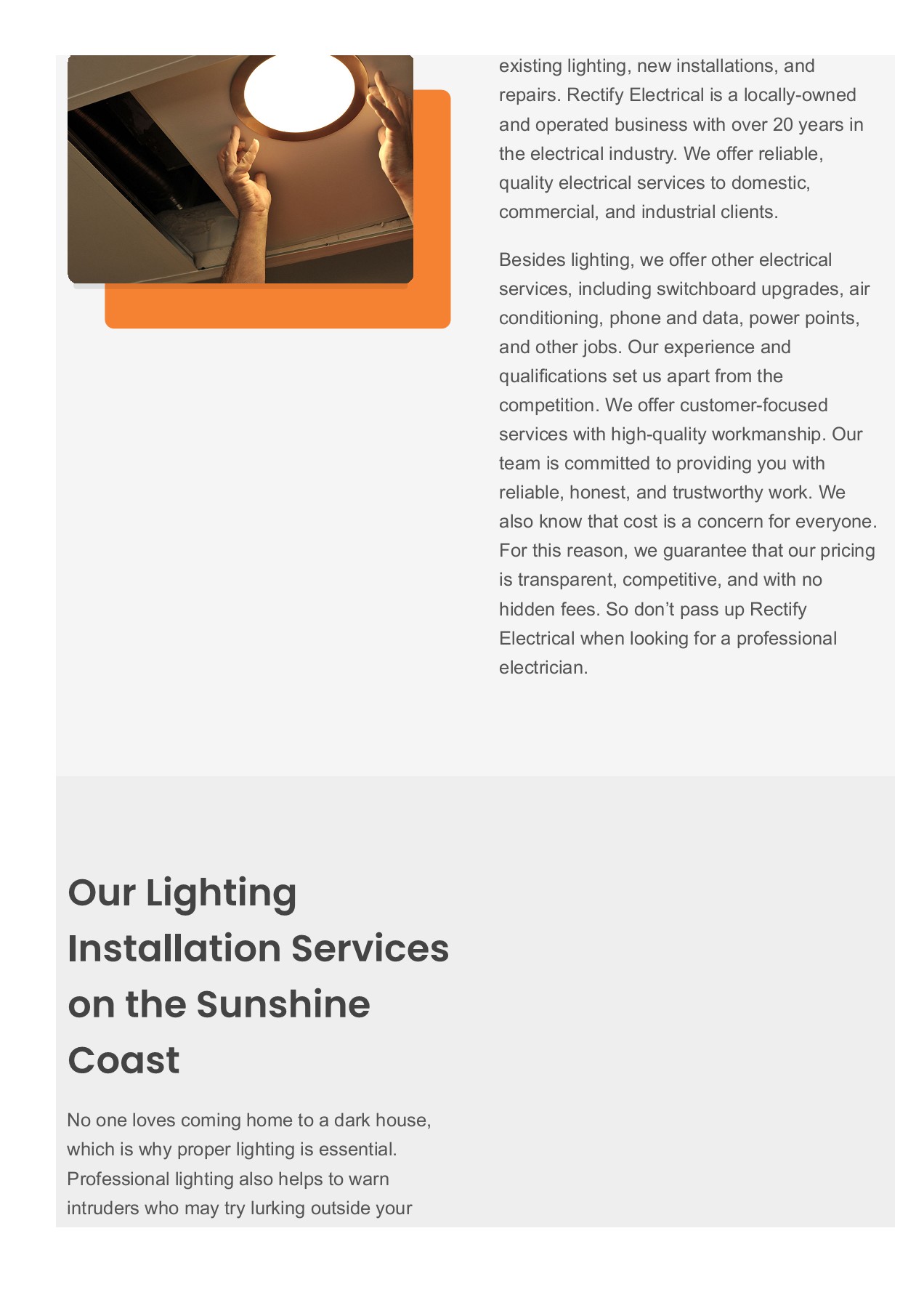 Lighting Installation Sunshine Coast Rectify Electrical Page 2