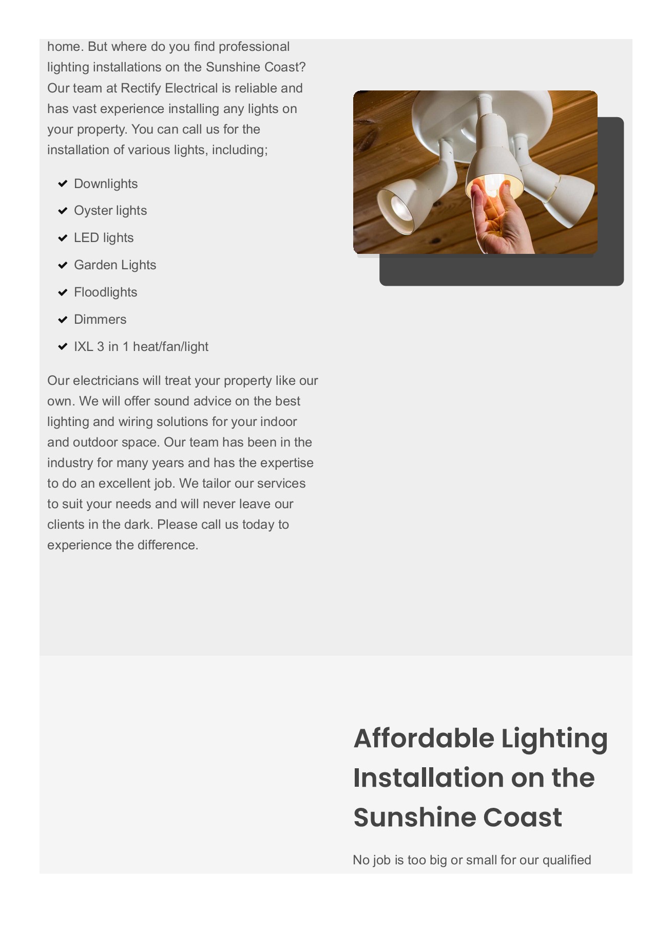 Lighting Installation Sunshine Coast Rectify Electrical Page 3