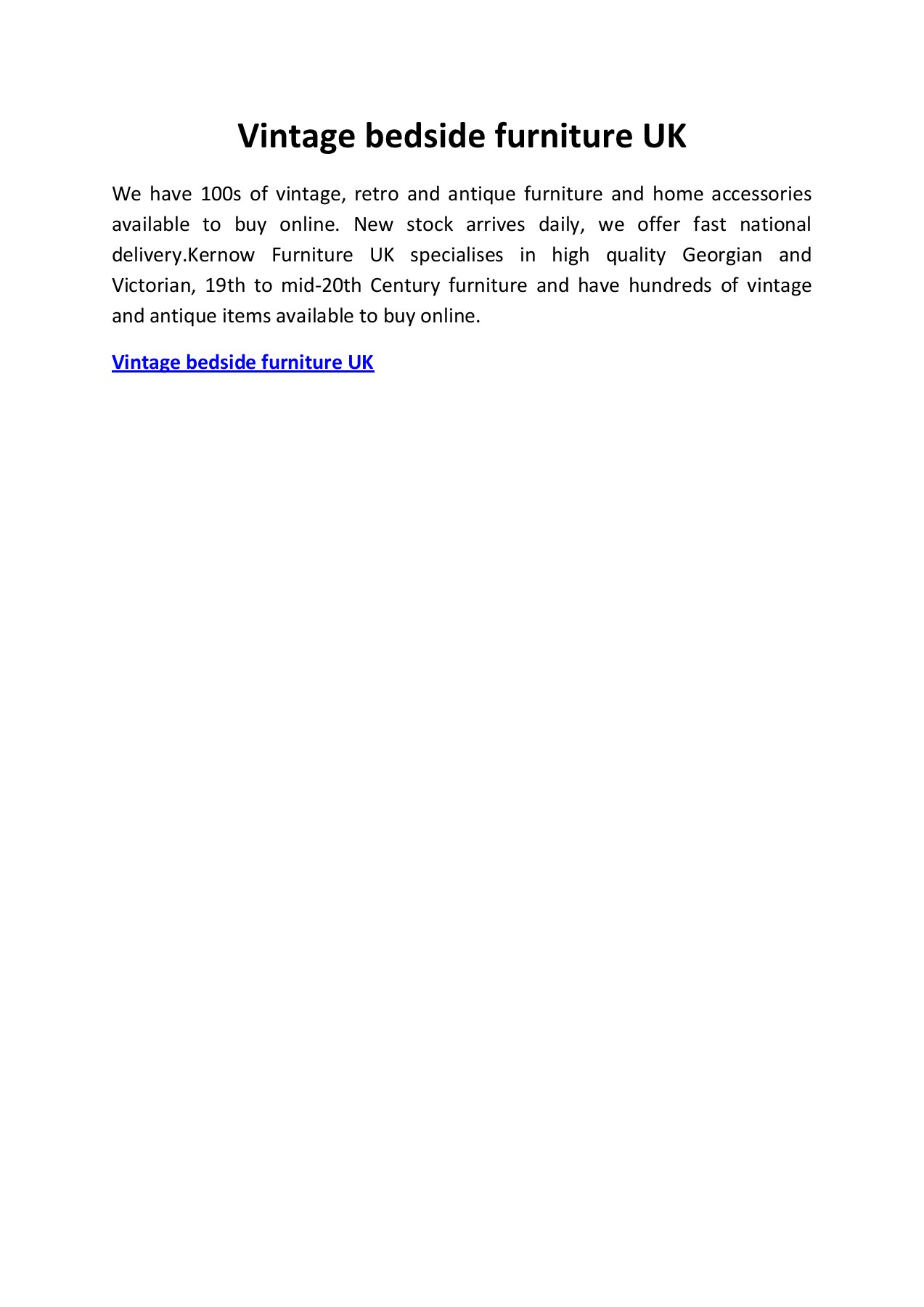 Vintage bedside furniture UK KERNOW FURNITURE Page 1 1 Flip PDF