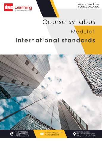 Iso Standard Lessons Syllabus-Module1: ISO standards