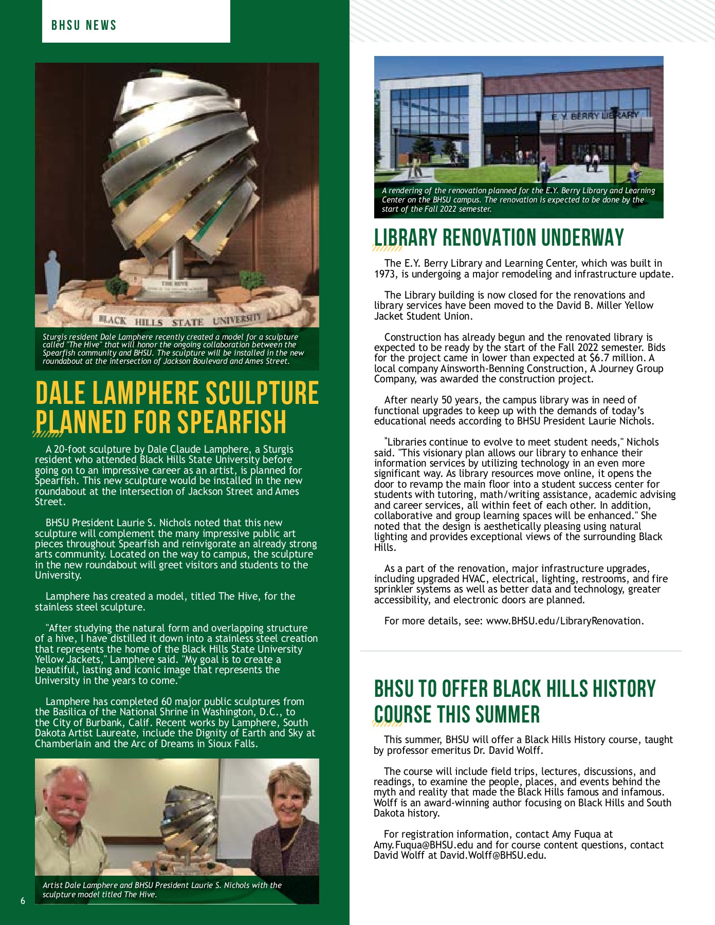 Black Hills State University Alumni Magazine Spring 2021 Black