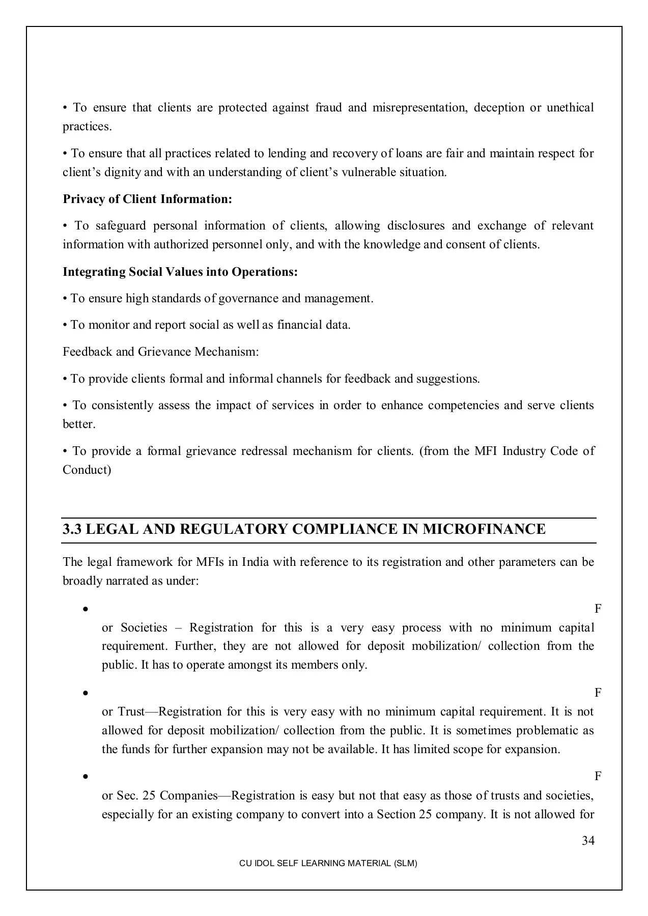 CU -Sem II - Mcom -Microfinance Management - Teamlease Edtech Ltd ...