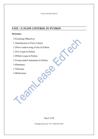 5. Flow Control in Python - Teamlease Edtech Ltd (Amita Chitroda ...