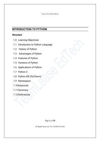 1. Introduction to Python