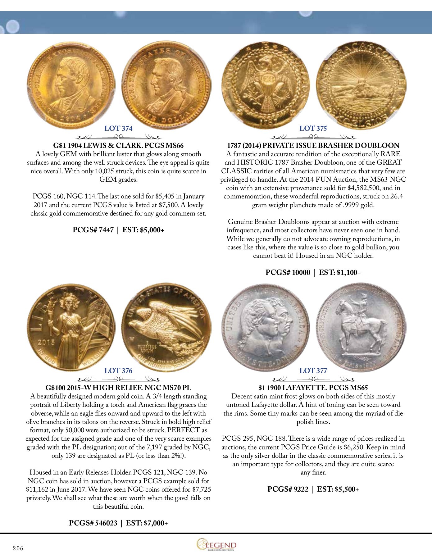 Catalog RA XXIV_Web Legend Rare Coin Auctions Page 206 Flip PDF