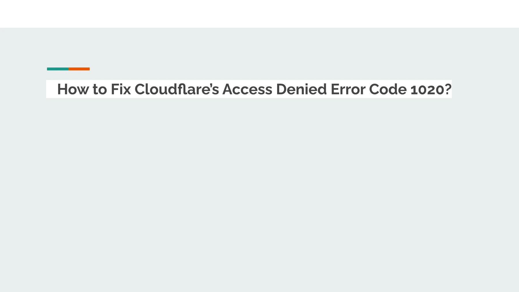 Fix Cloudflare’s Access Denied Error Code 1020 - Aditi Baseapp - Page 1 ...