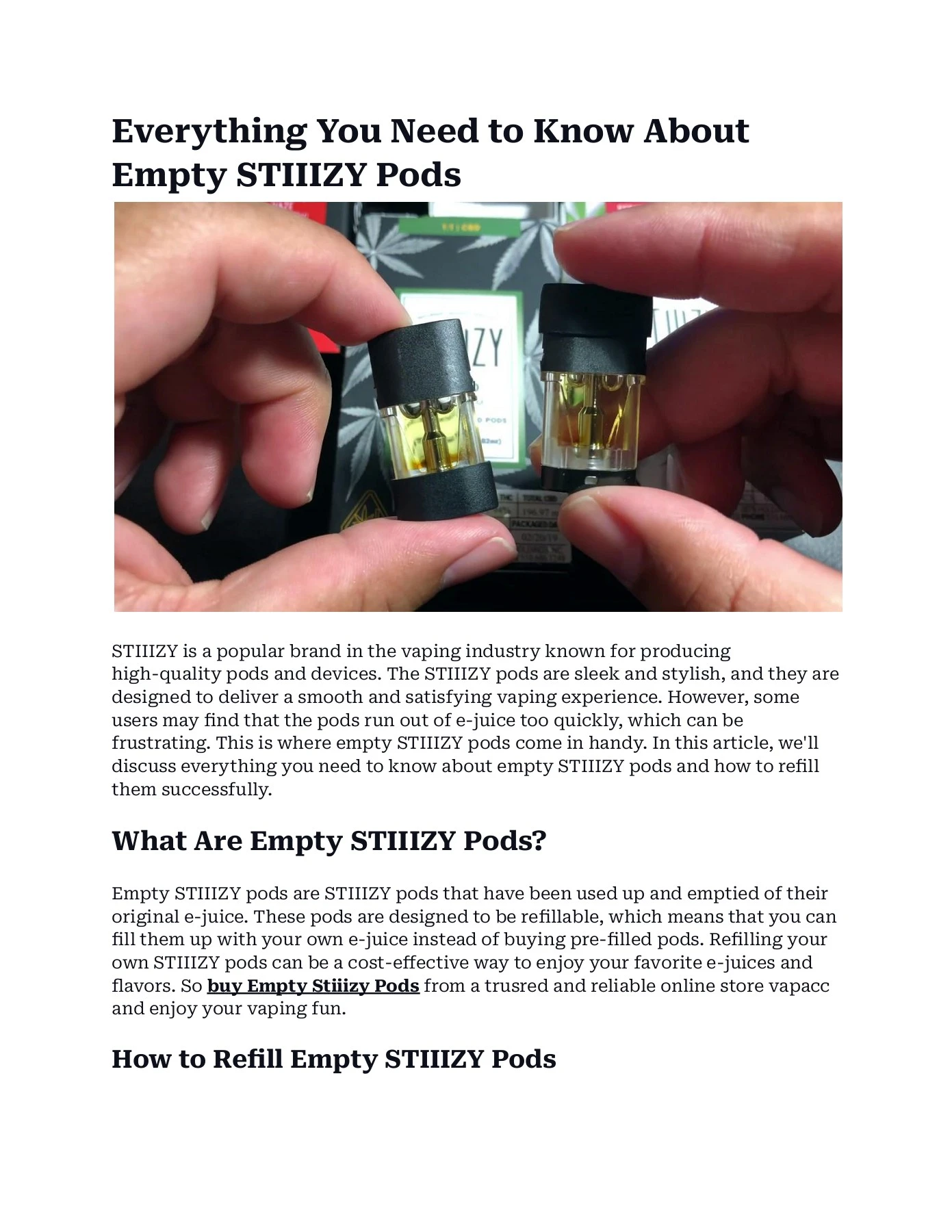 Everything You Need to Know About Empty STIIIZY Pods - Jhon messy - Page 1  - 3 | Flip PDF Online