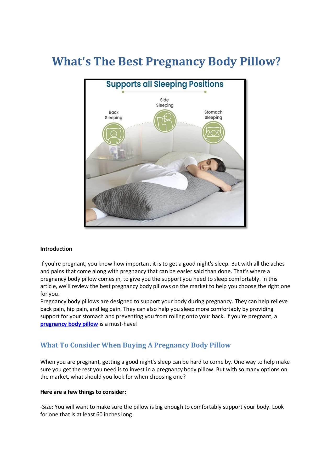 Whats The Best Pregnancy Body Pillow Hannah clark Page 1 3 Flip PDF Online PubHTML5