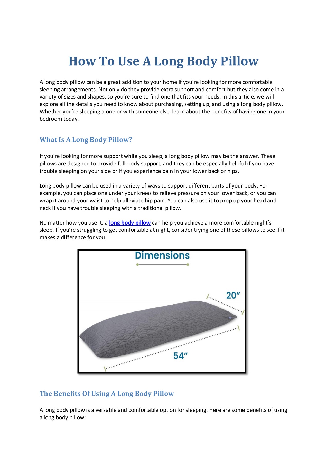 How To Use A Long Body Pillow Hannah clark Page 1 3 Flip PDF Online PubHTML5