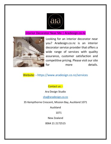 LookingforaninteriordecoratornearyouAradesignconzisaninteriordecoratorserviceproviderthatoffersawiderangeofserviceswithqualityassurancecustomersatisfactionandcompetitivepricingPleasevisitoursiteformoredetails