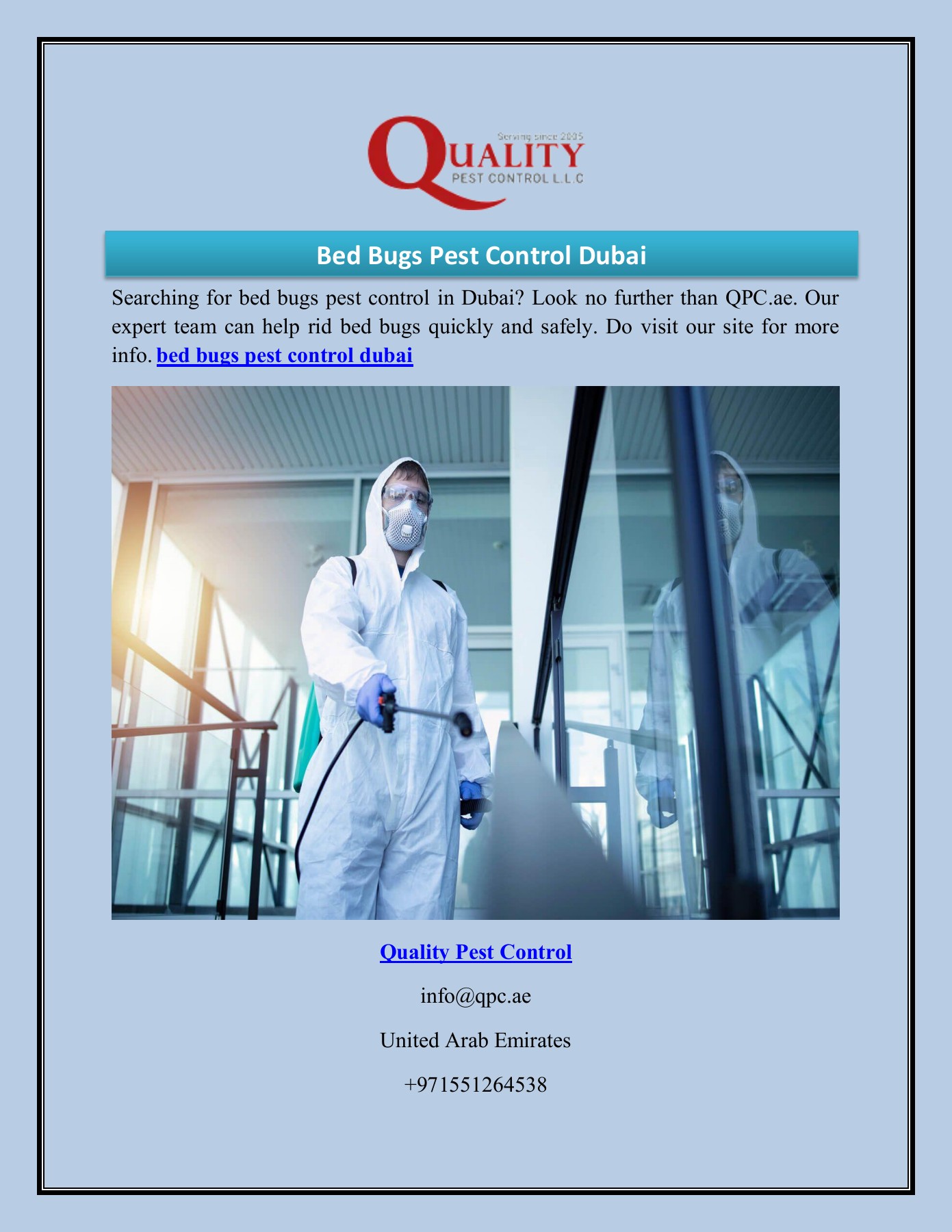 Bed Bugs Pest Control Dubai Qpc.ae quality pestcontrol Page 1 1