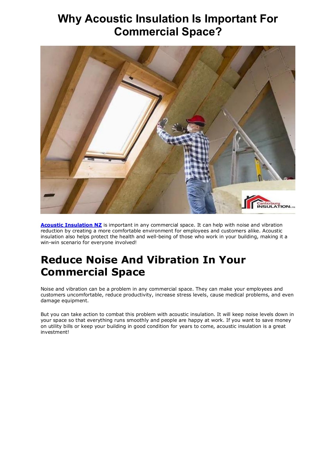 Why Acoustic Insulation Is Important For Commercial Space