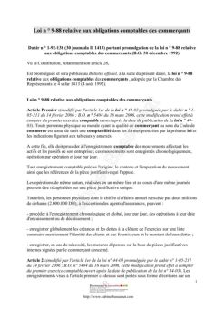 Maroc - Obligations comptables commercants