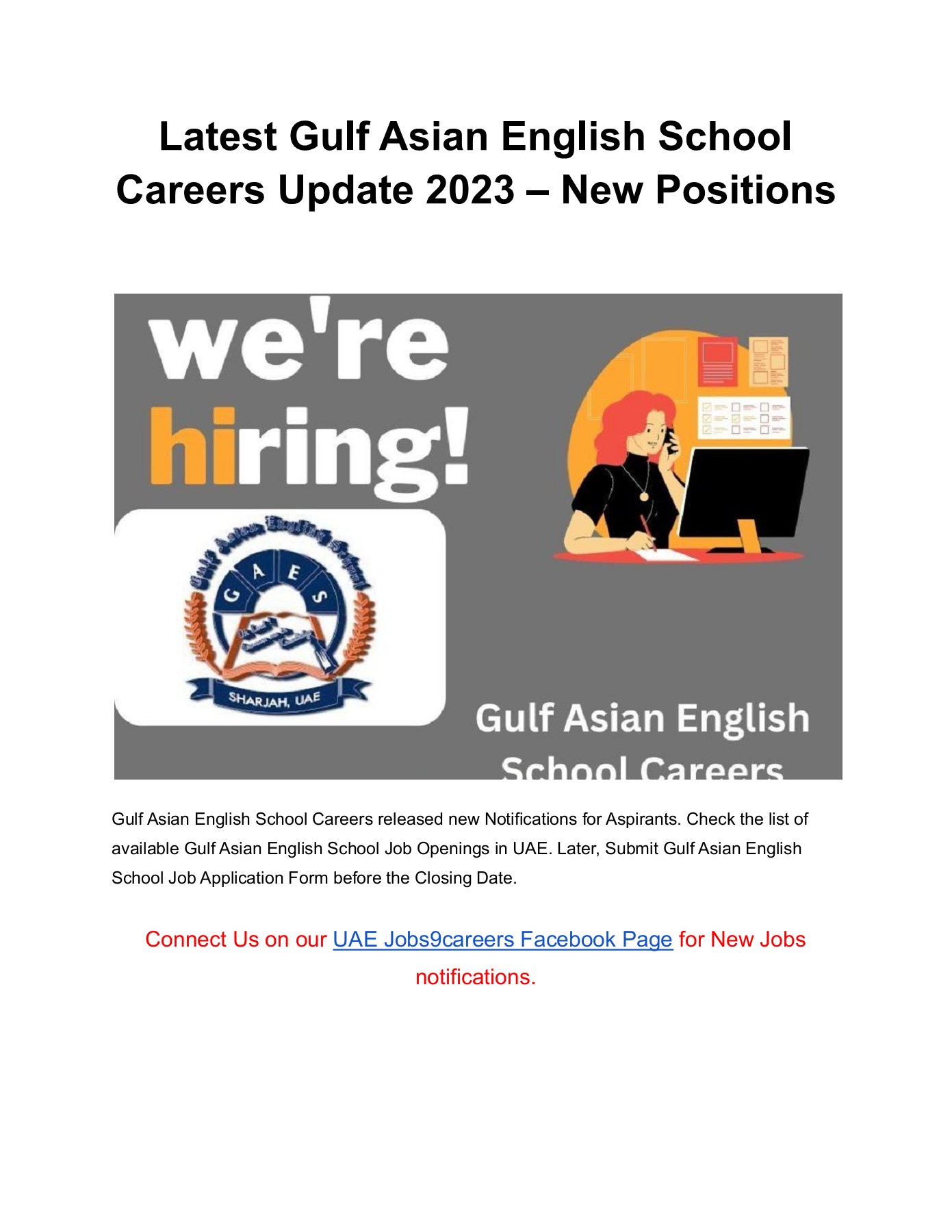 Latest Gulf Asian English School Careers Update 2023 – New Postions -  Rakesh Bedi - Page 1 - 3 | Flip PDF Online | PubHTML5, image size:1391x1800