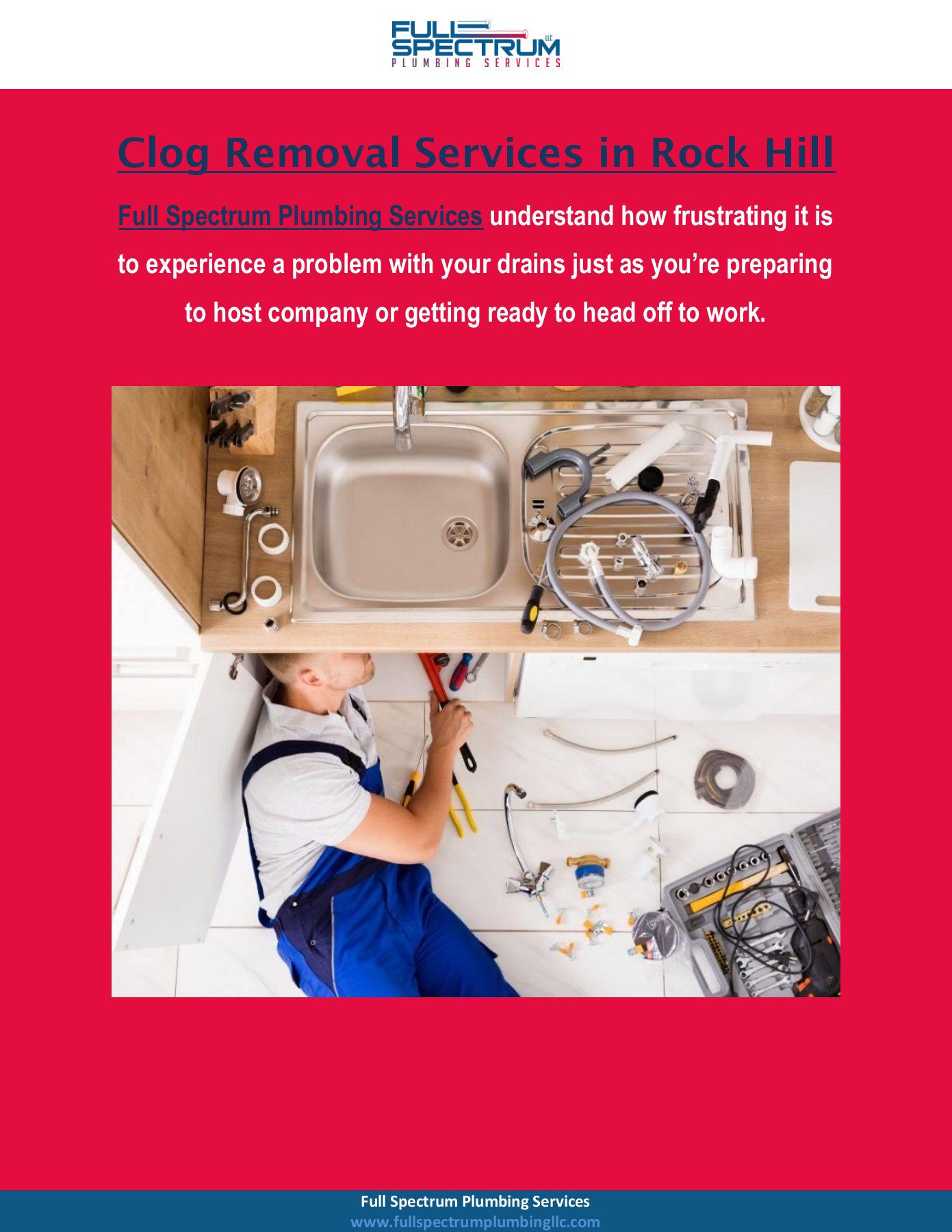Clog Removal Services in Rock Hill Full Spectrum Plumbing Services