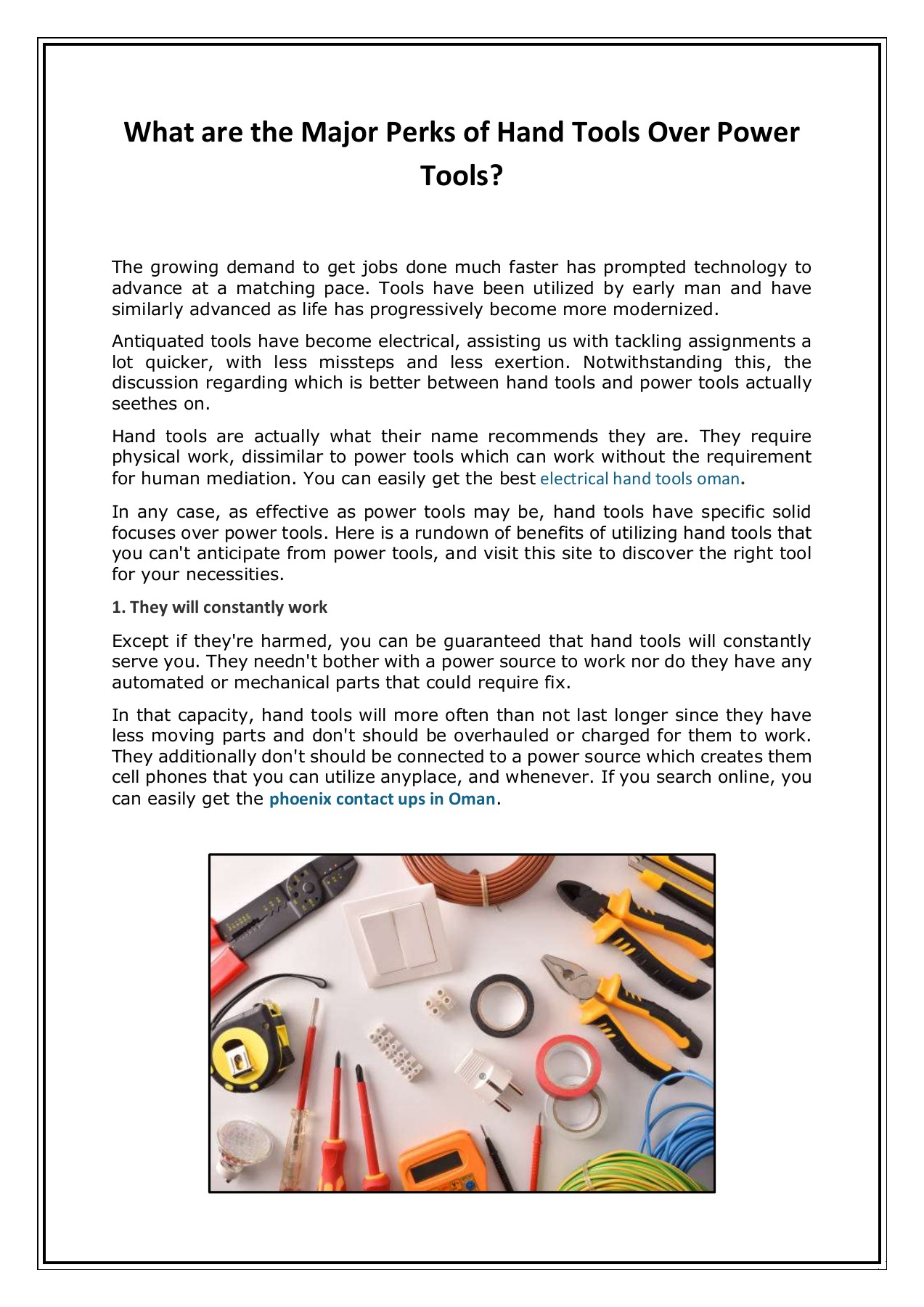 What are the Major Perks of Hand Tools Over Power Tools hamzahussasin3690 Page 1 2 Flip