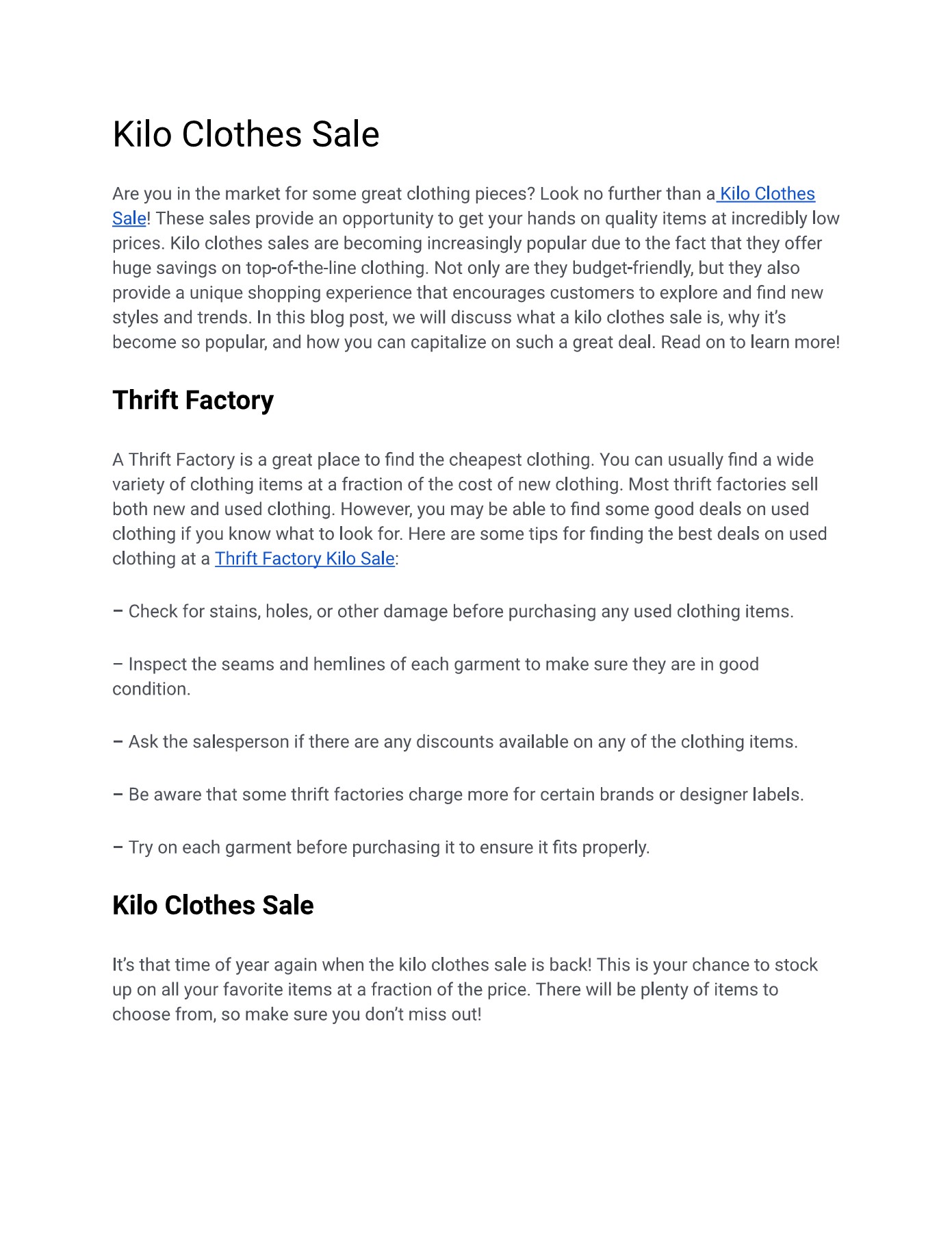 Kilo Clothes Sale Thrift Factory Page 1 1 Flip PDF Online