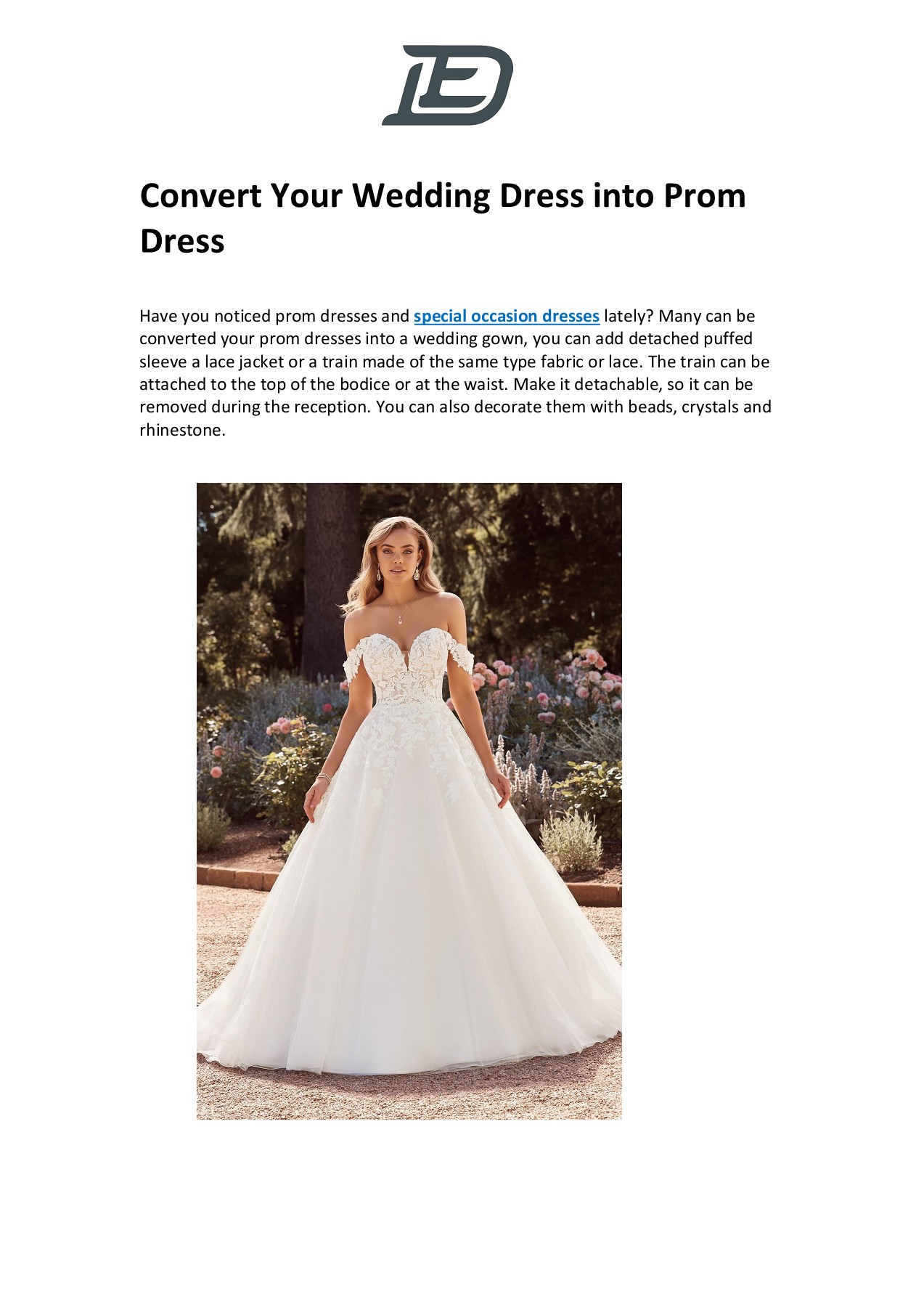 Convert Your Wedding Dress into Prom Dress E Digiland Page 1 2