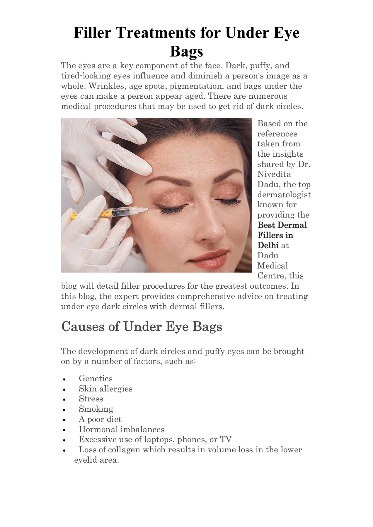Filler Treatments for Under Eye Bags Kavya Kumari Page 1 4 Flip