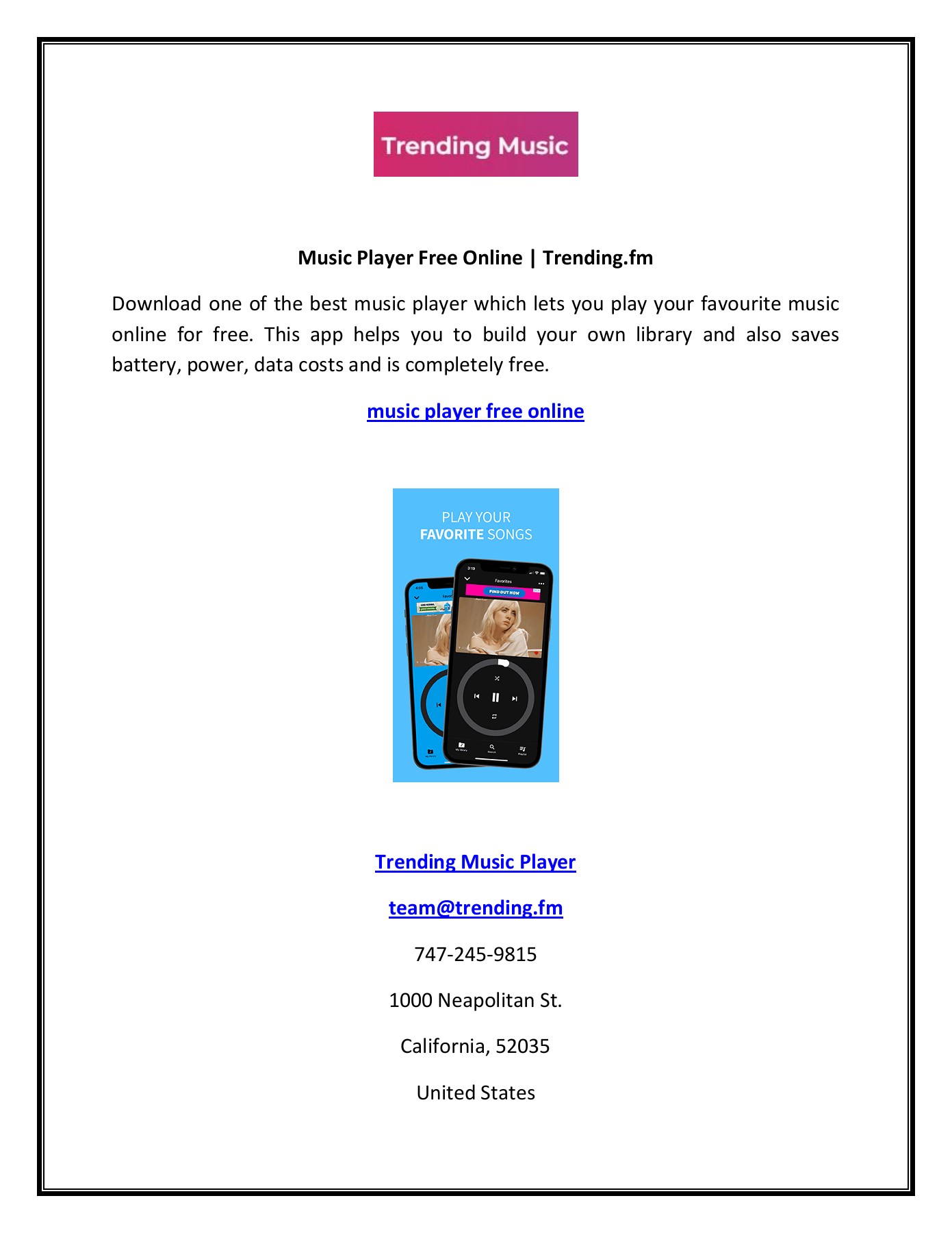 Music Player Free Online Trending.fm Trending Music Player Page 1
