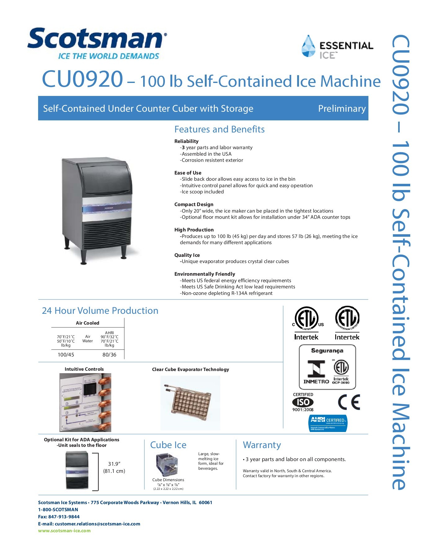 Spec Sheet CU0920 Scotsman®LATAM Page 1 2 Flip PDF Online
