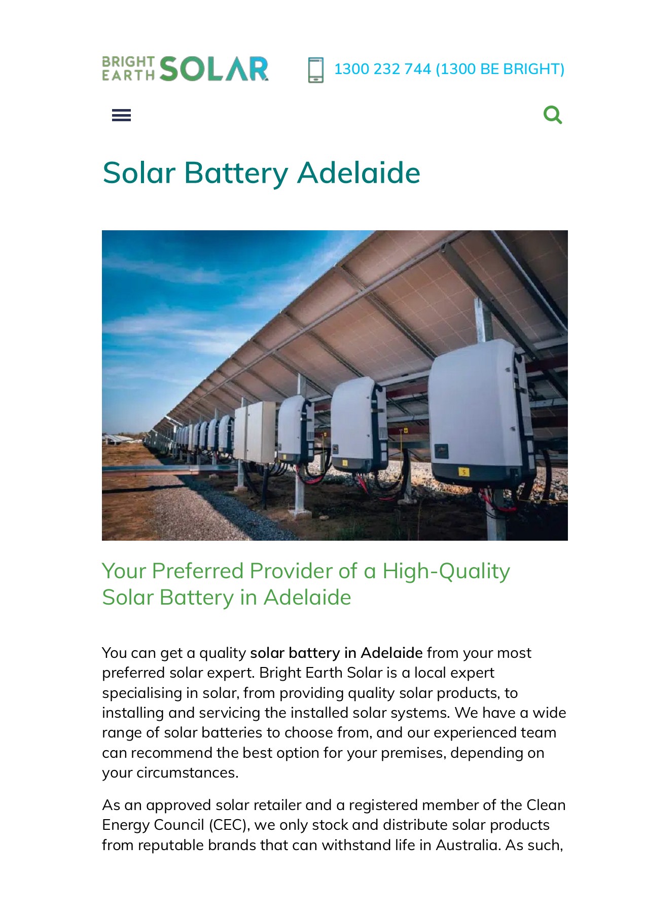 Solar Battery Adelaide Bright Earth Solar Page 1 Flip PDF Online
