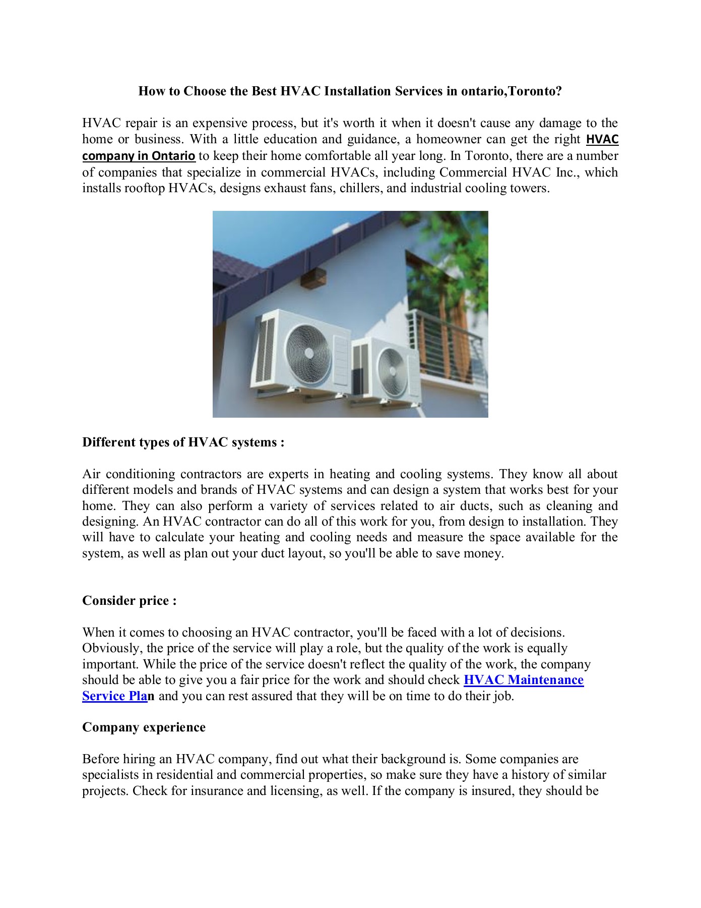 How to Choose the Best HVAC Installation Services in ontario Air