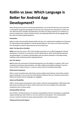 Kotlin vs Java: Which Language is Better for Android App Development ...