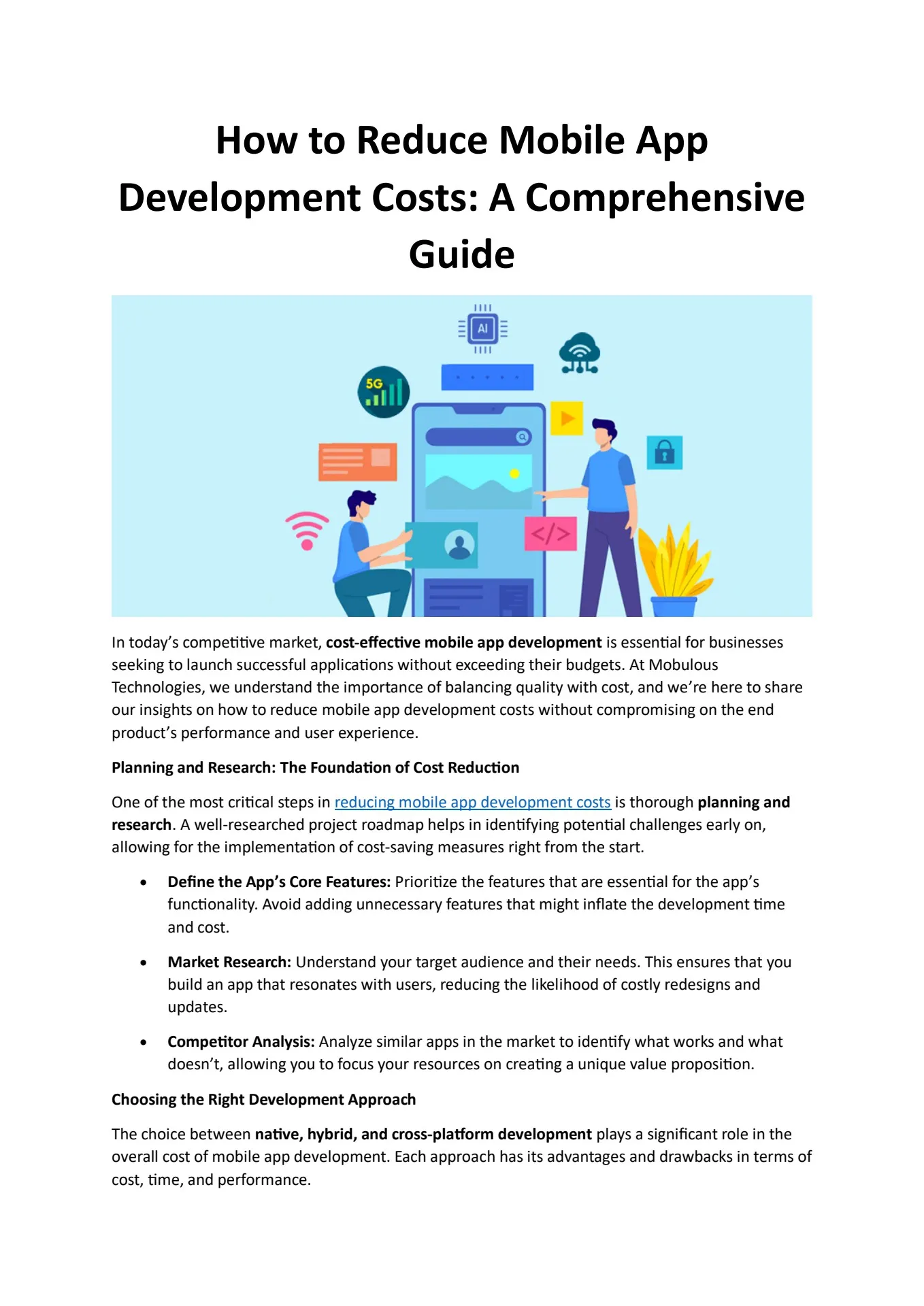How to Reduce Mobile App Development Costs - Mobulous Technologies ...